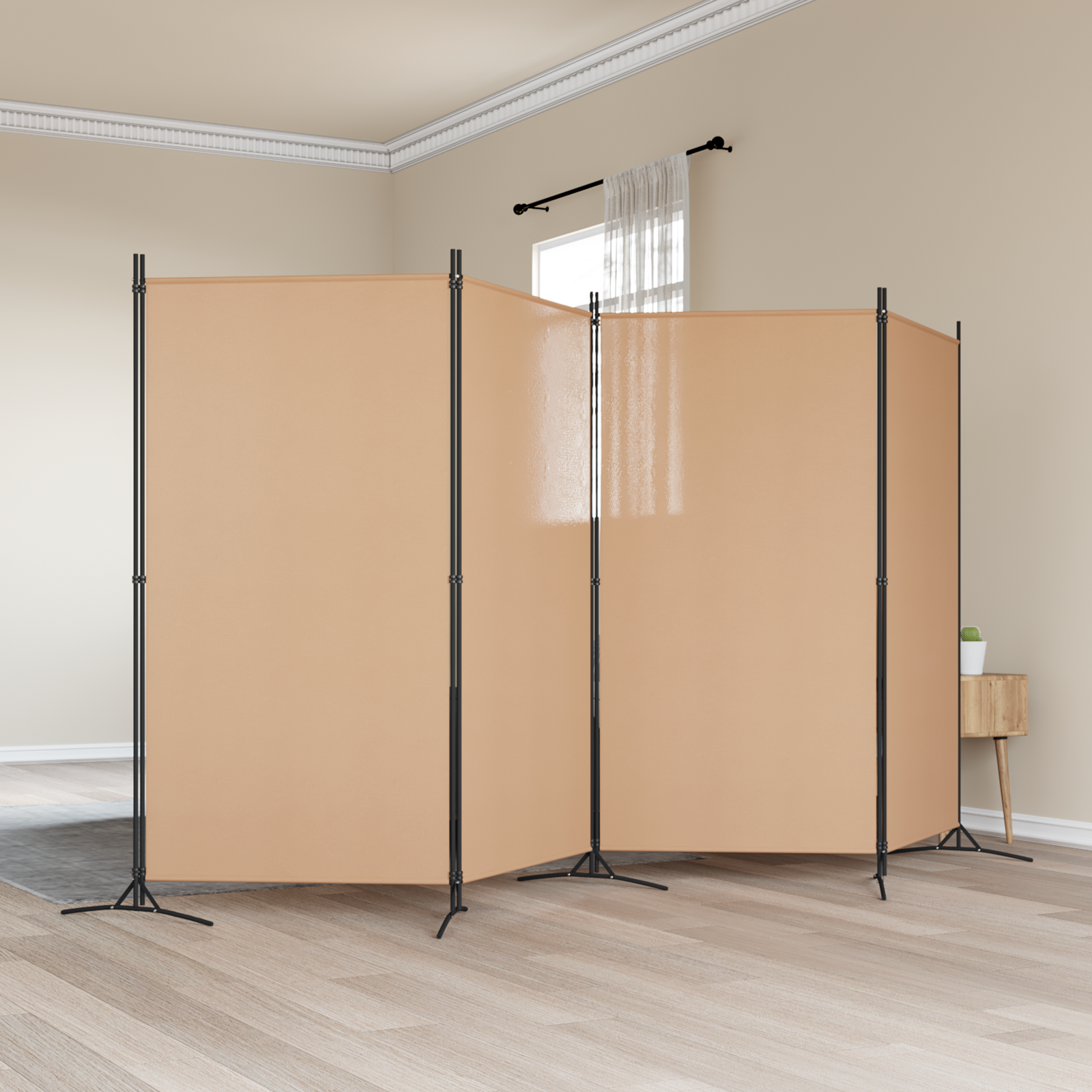 4-skydelis kambario skirstytuvas Smėlio 346 x 180 cm Audinys