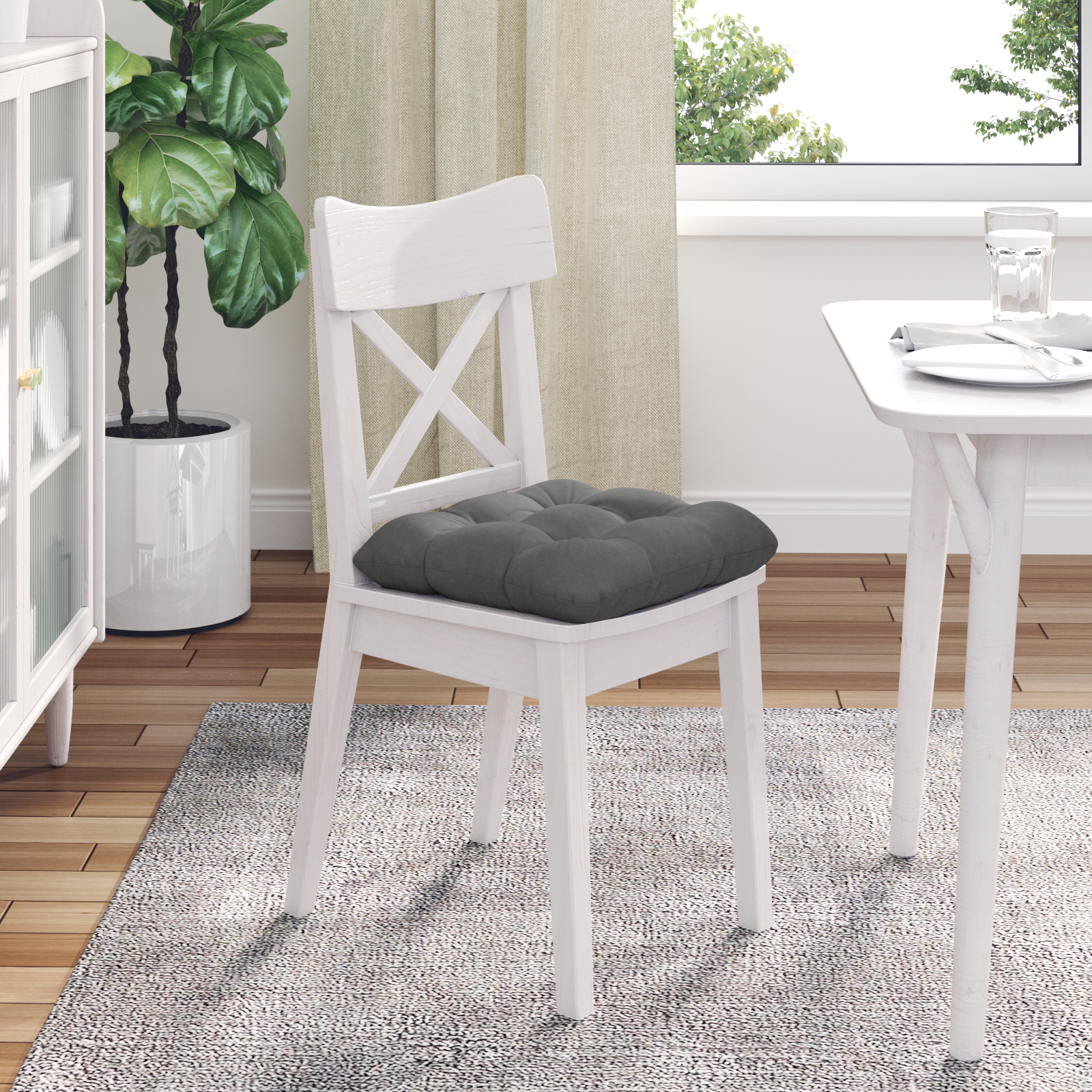 Sėdynių pagalvėlės 4 pcs Tamsiai pilka 45 x 45 cm