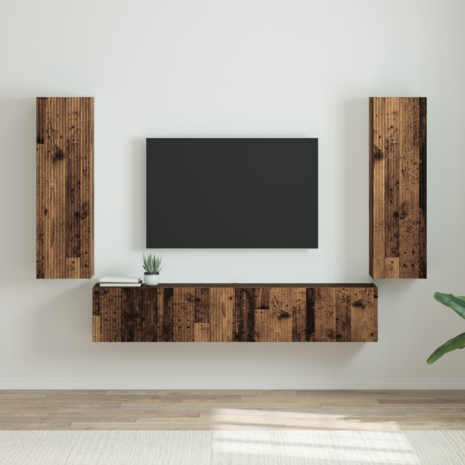 TV sienas skapītis 2 gab. Antīka koka 30 x 31 x 100 cm