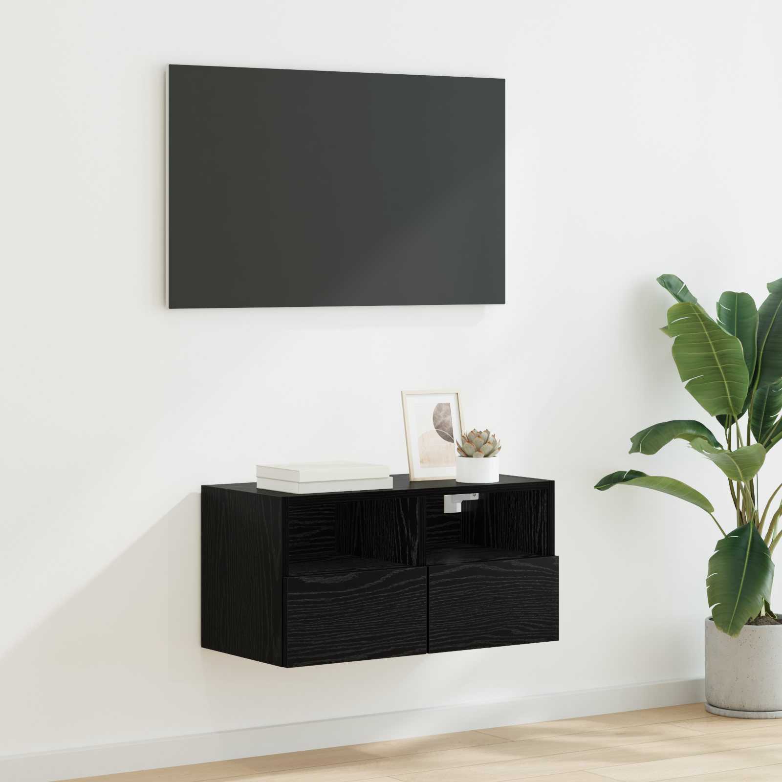 TV sieninė spintelė Juodas ąžuolas 60 x 30 x 30 cm