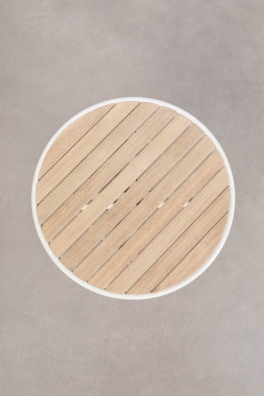 Round outdoor table TILDA, acacia wood, white