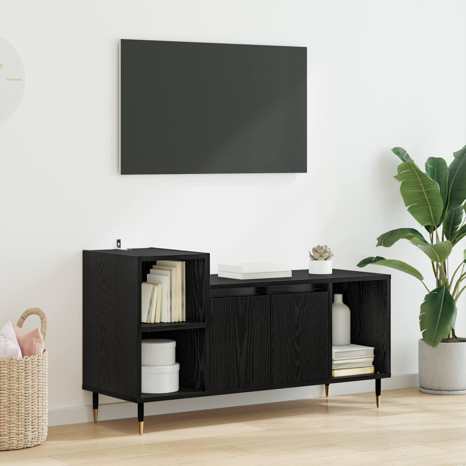 Televizoriaus spintelė Juodas ąžuolas 100 x 35 x 55 cm
