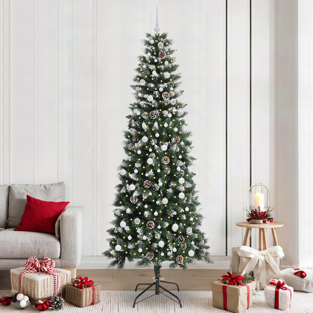 Artificial Christmas Tree Green 240 cm PVC, Plastic and Steel