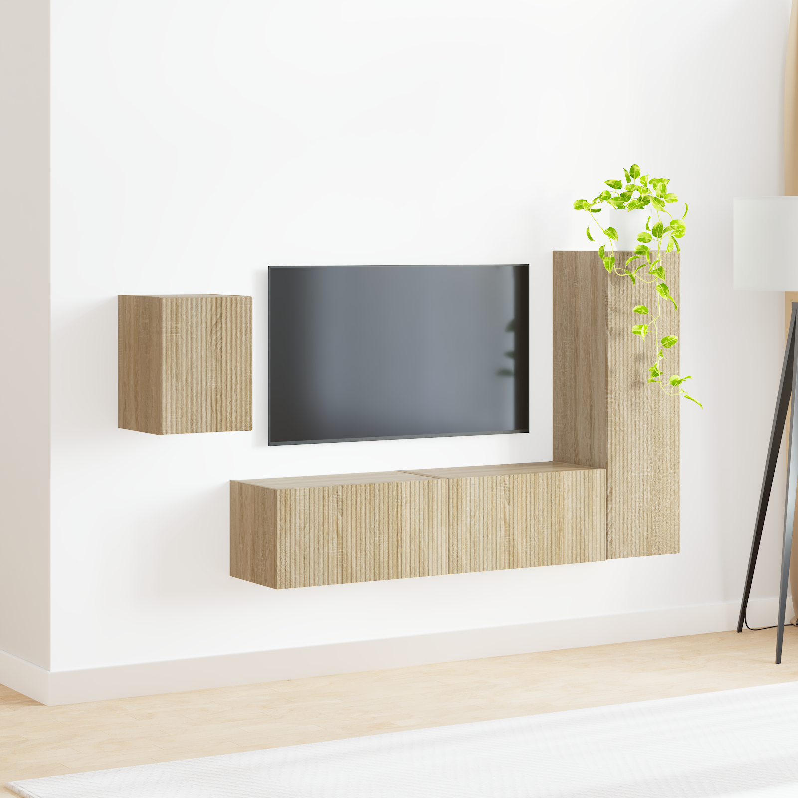TV spintelių komplektas 4 pcs Sonoma ąžuolas Apdirbta mediena