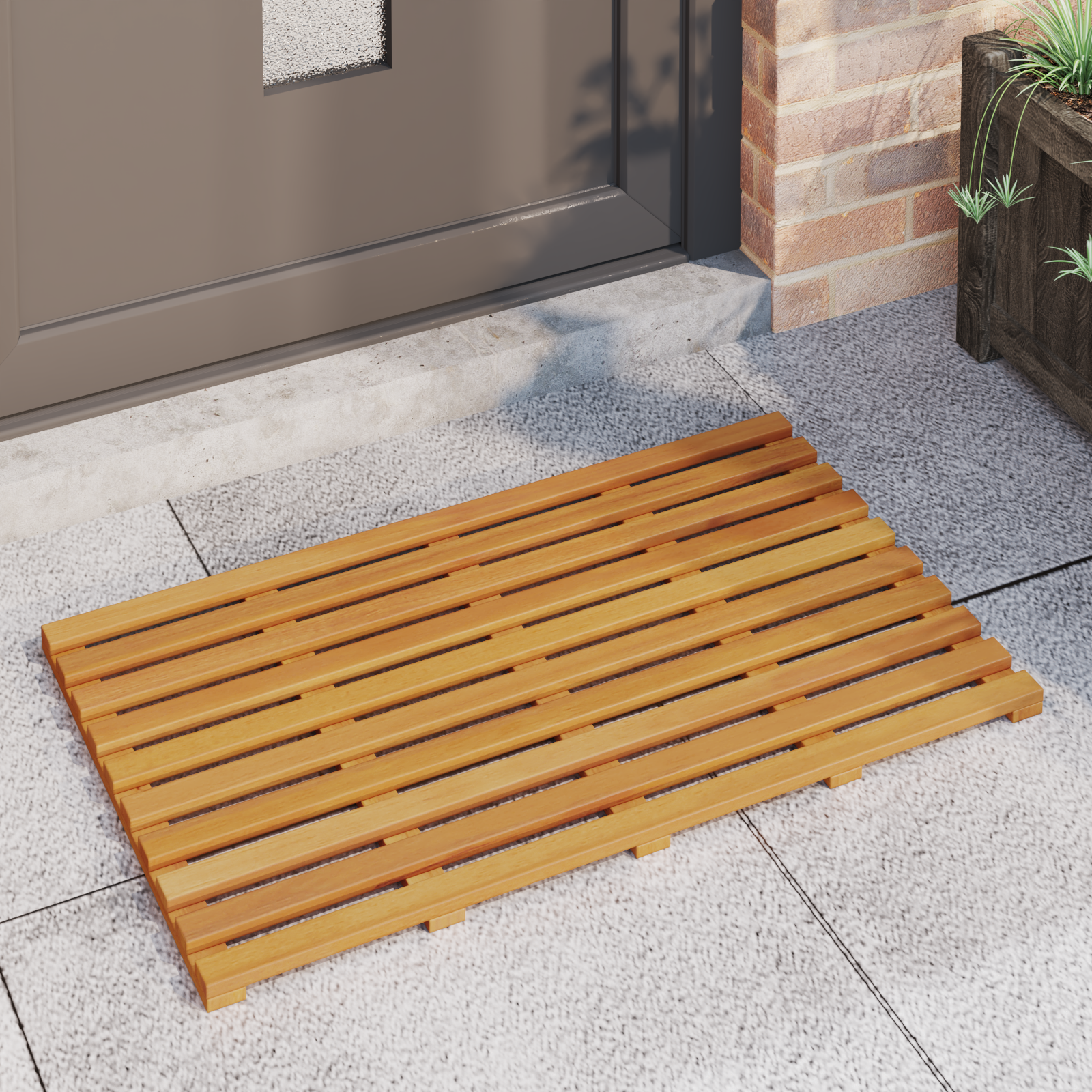 Vannas paklājiņš Vienkāršs Brūns 100 x 53 cm Koks