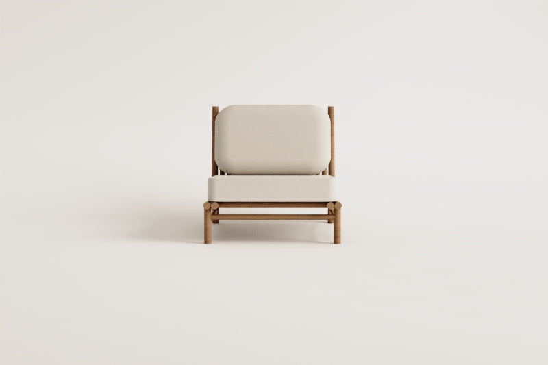 BAMBUS central sofa module, white