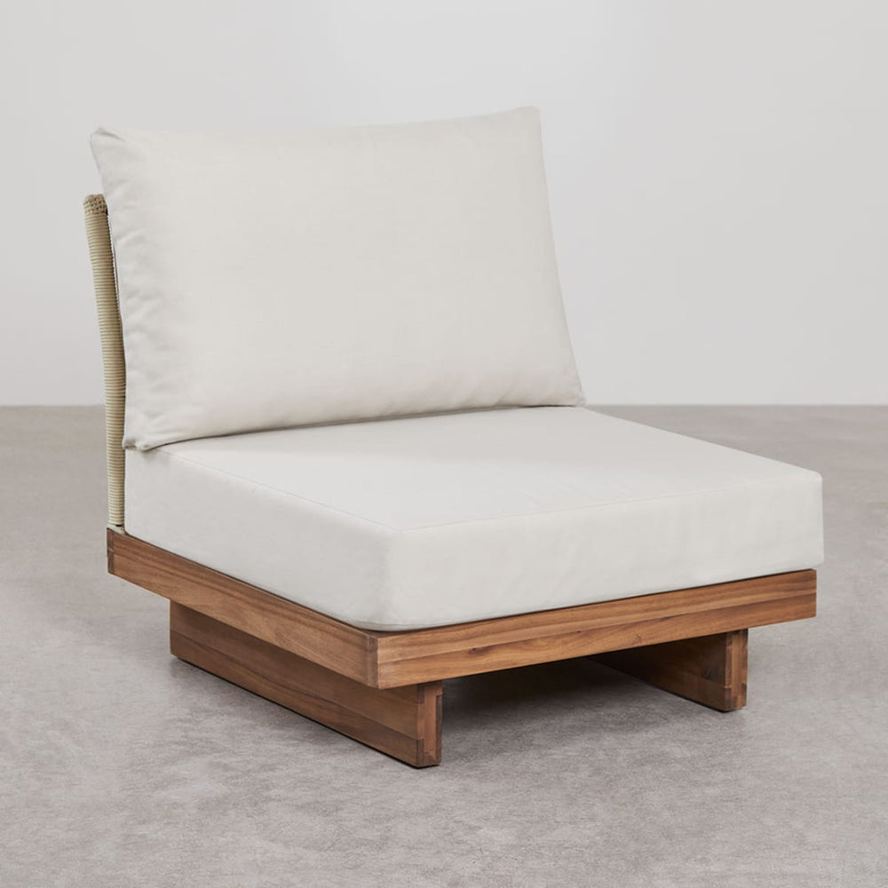 FORTO acacia wood modular sofa middle element