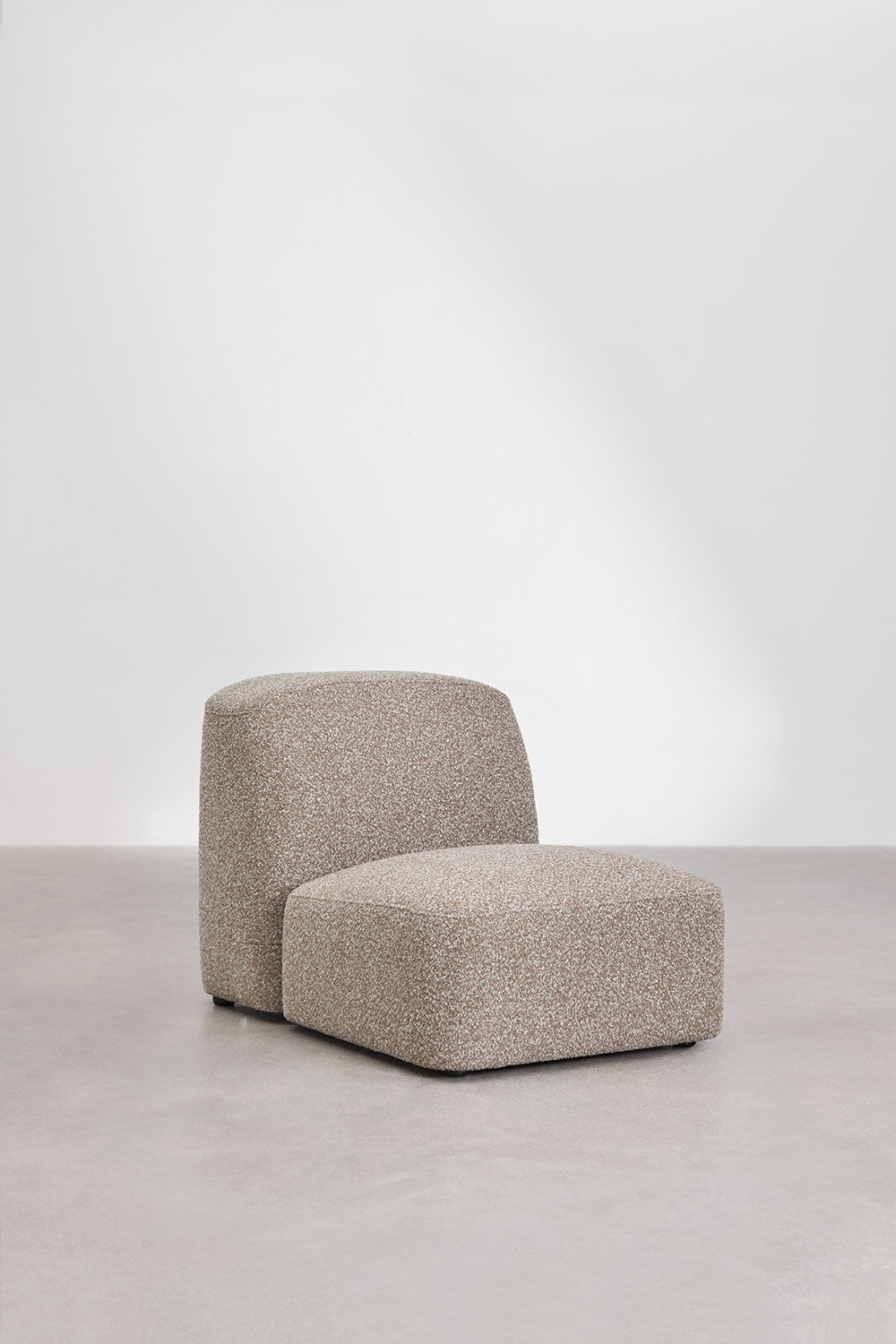 Kampinė sofa KARDENA, kreminis šenilas, 3 dalys su kairiuoju gultu