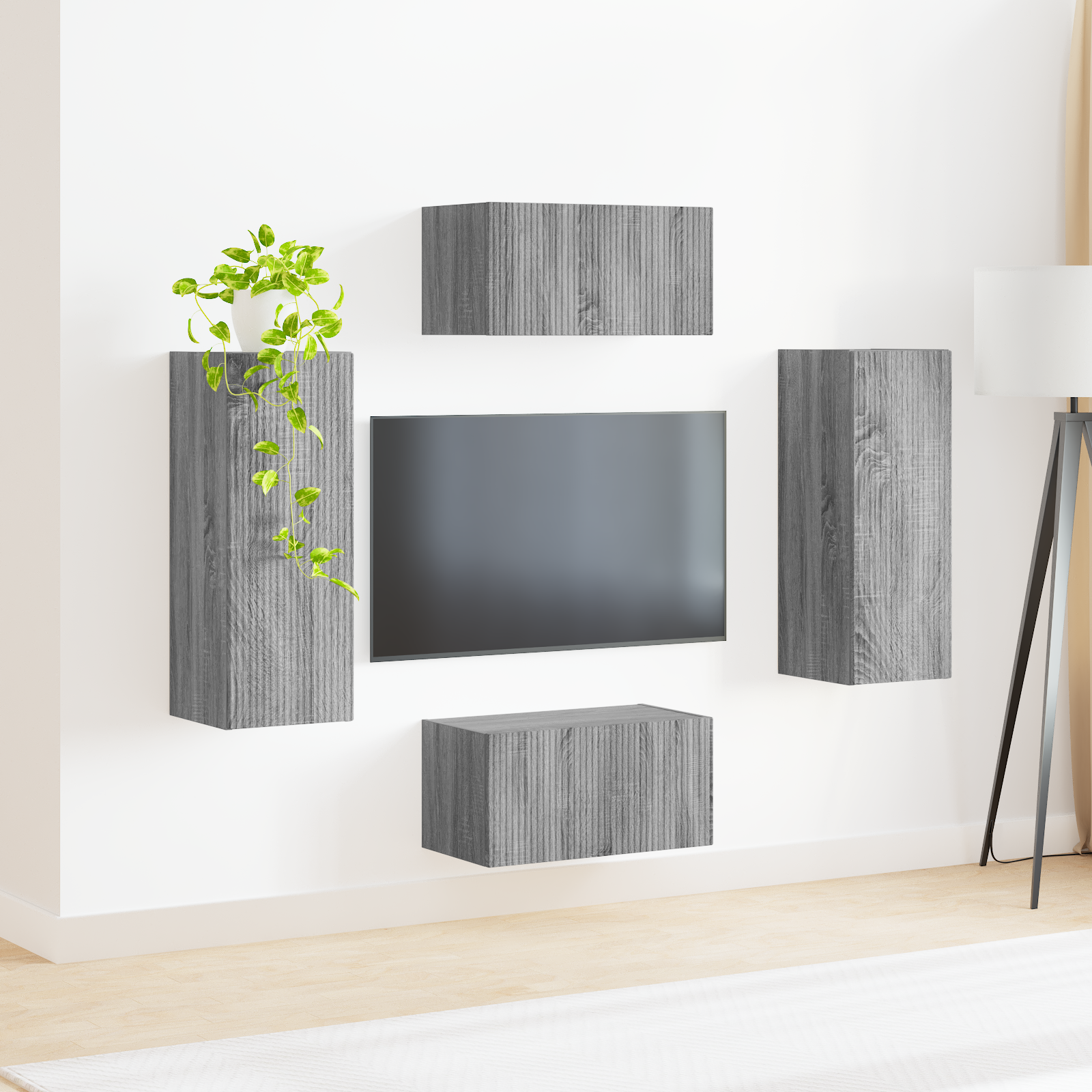 TV cabinet set 2 pcs Grey Sonoma Engineered Wood