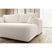 Kampinė sofa-lova OVO, balta, dešinė