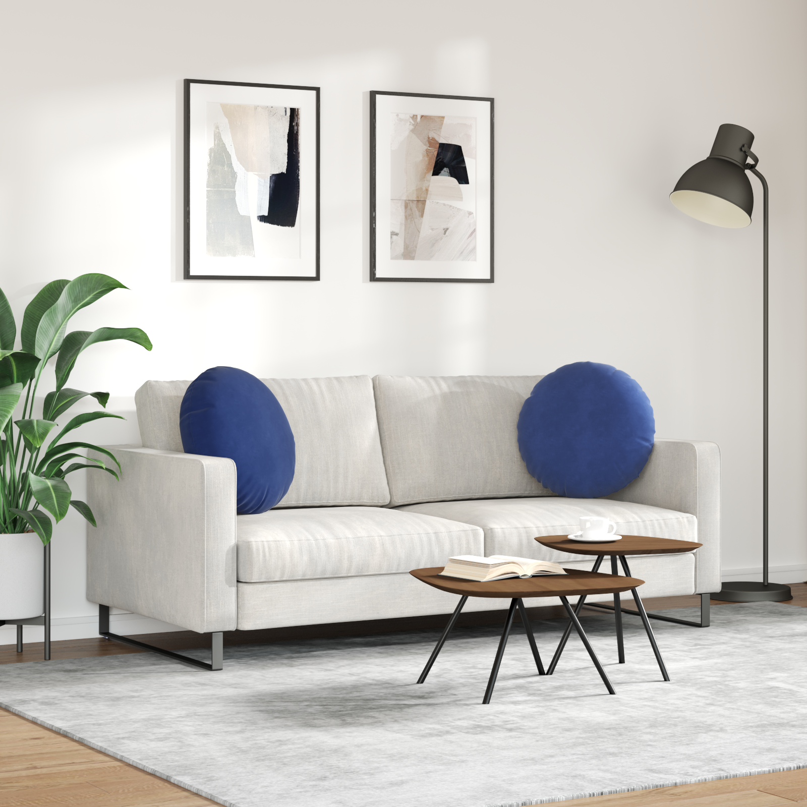 Sėdynių pagalvėlės 2 pcs Policijos mėlyna Ø 40 x 13 cm Aksomas