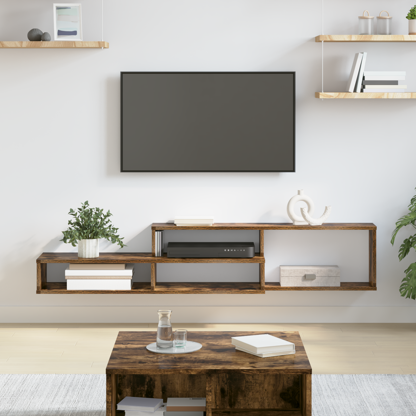 Wall-mounted TV stand 150x25x28.5 cm Engineered wood