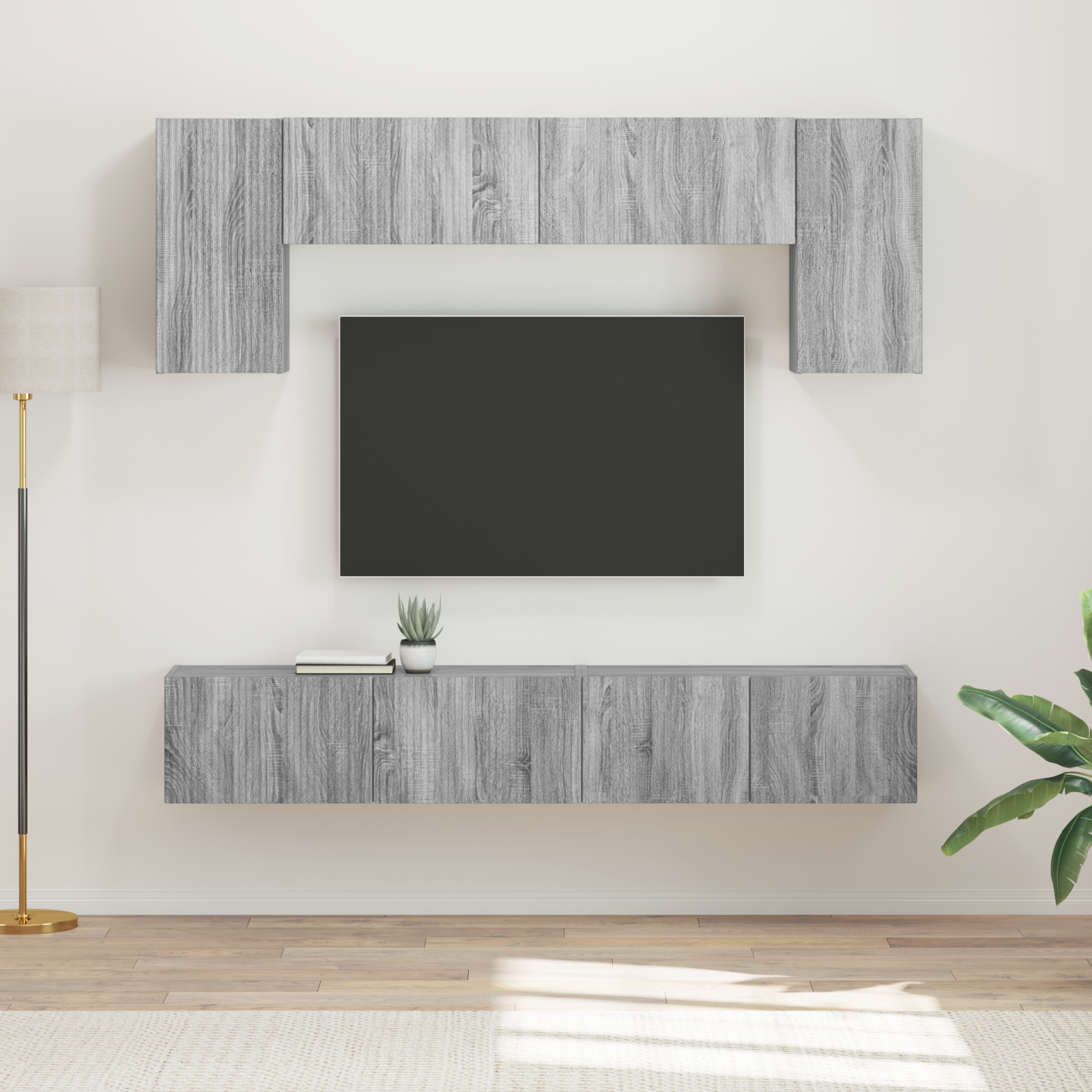 TV spintelių komplektas 4 pcs Pilkas Sonoma Apdirbta mediena