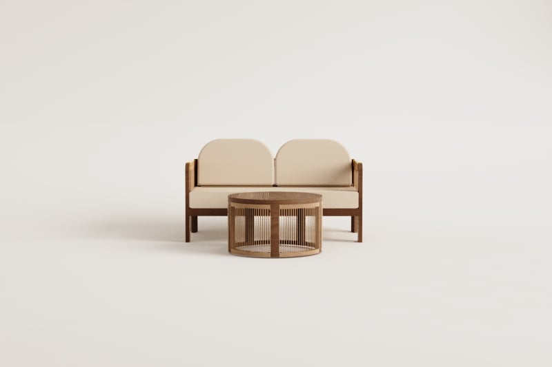 AKARO garden furniture set, two-seater sofa
