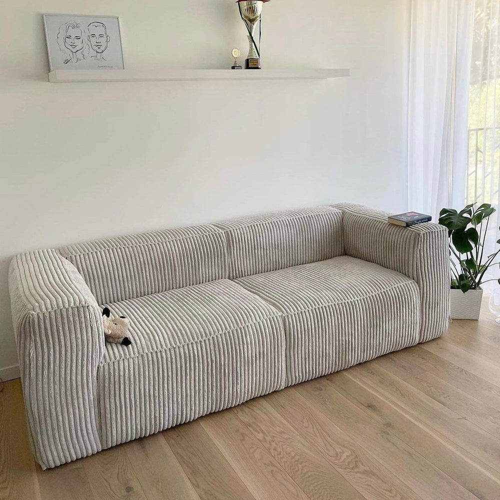 Sofa BEAT, briauniuotas audinys, natūralus