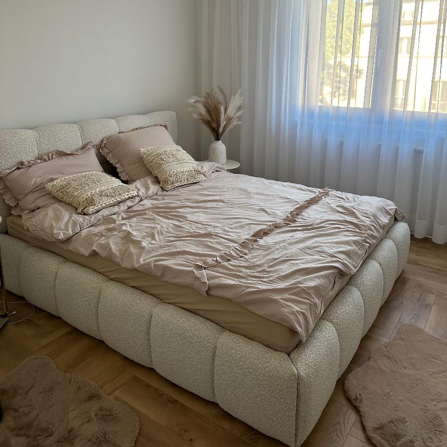 Lova CLOUD, smėlinė spalva, boucle medžiaga