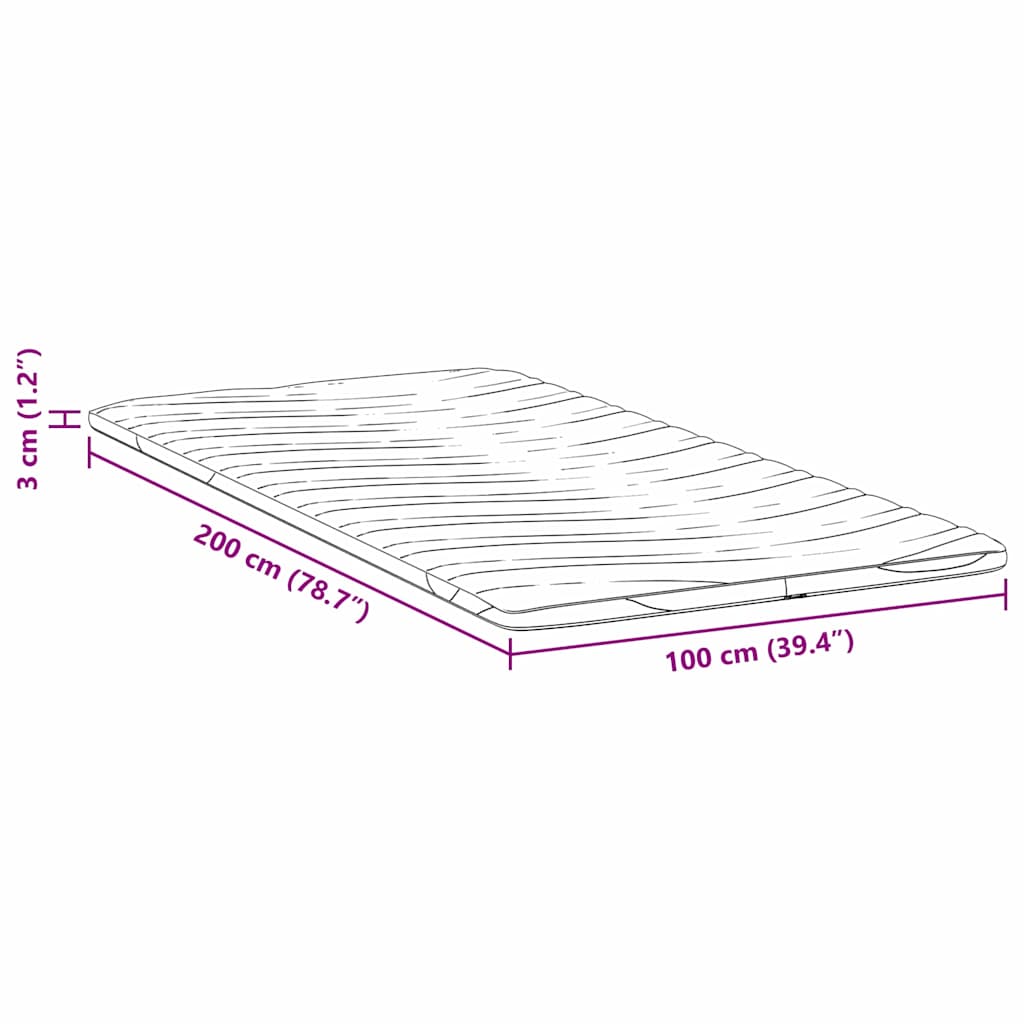 Čiužinio pagalvėlės Balta 100 x 200 cm Be klijų poliesteris - Namų Idėja
