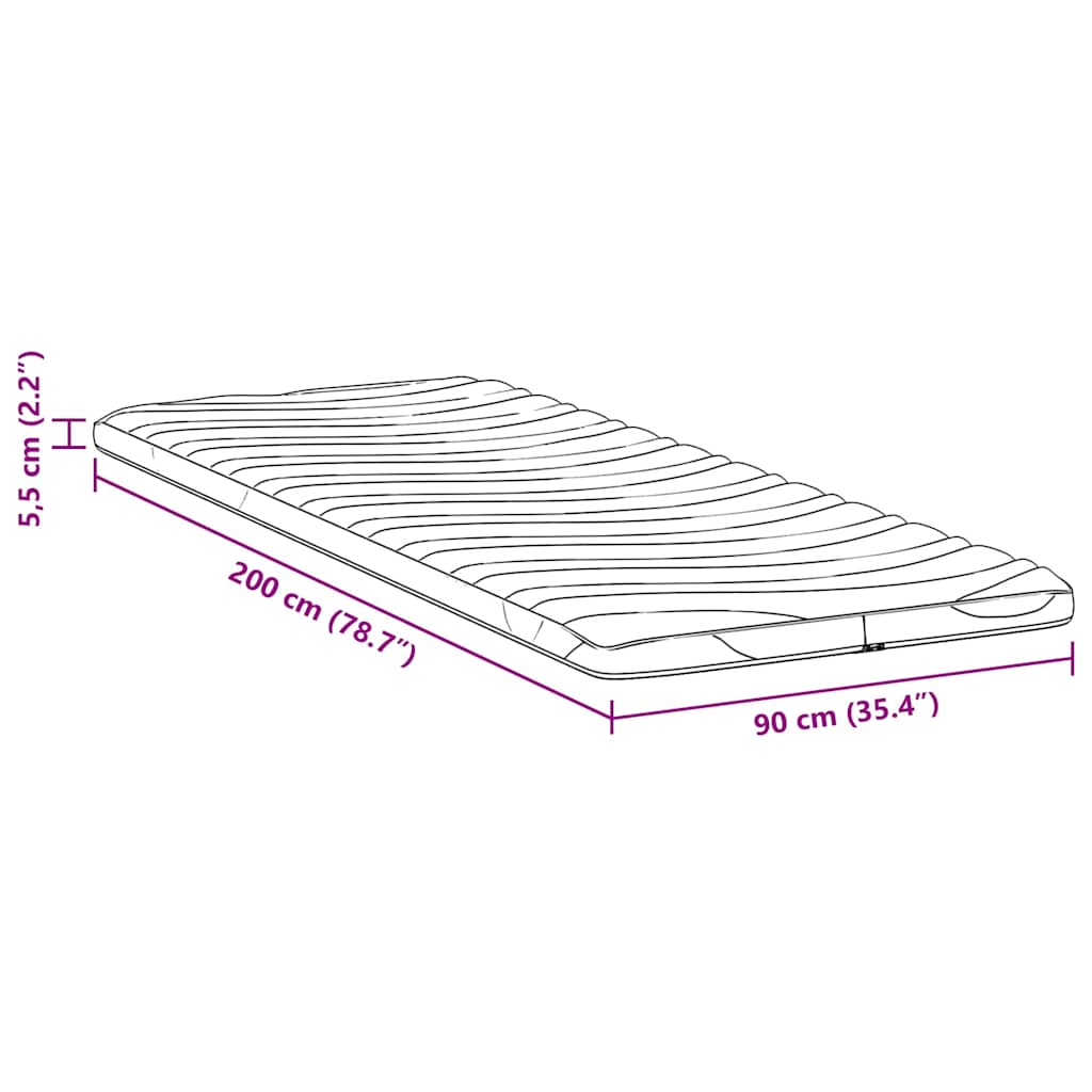 Čiužinio pagalvėlės Balta 90 x 200 cm Be klijų poliesteris - Namų Idėja