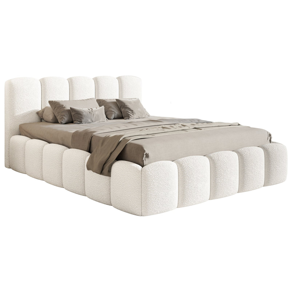Minkšta lova SOFTY II, kreminis boucle
