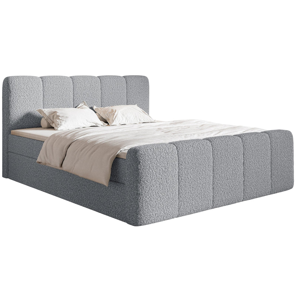 Kontinentinė lova SOFTY II, pilkas boucle