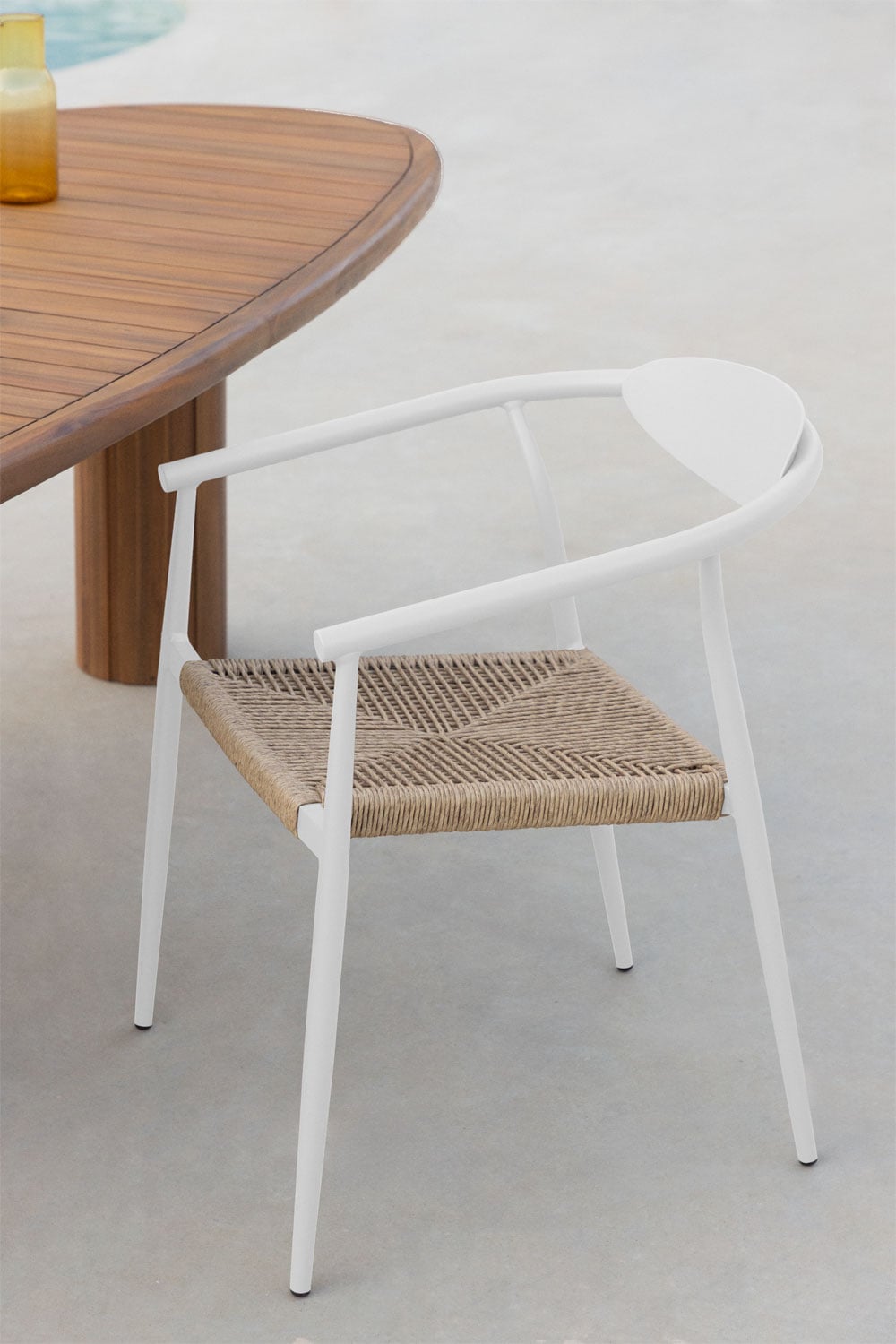 Outdoor armchair FORTIO, white