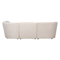 "Coco" 3 vietų užapvalinta sofa, dešinė pusė, BouclÉ, kreminė - Namų Idėja