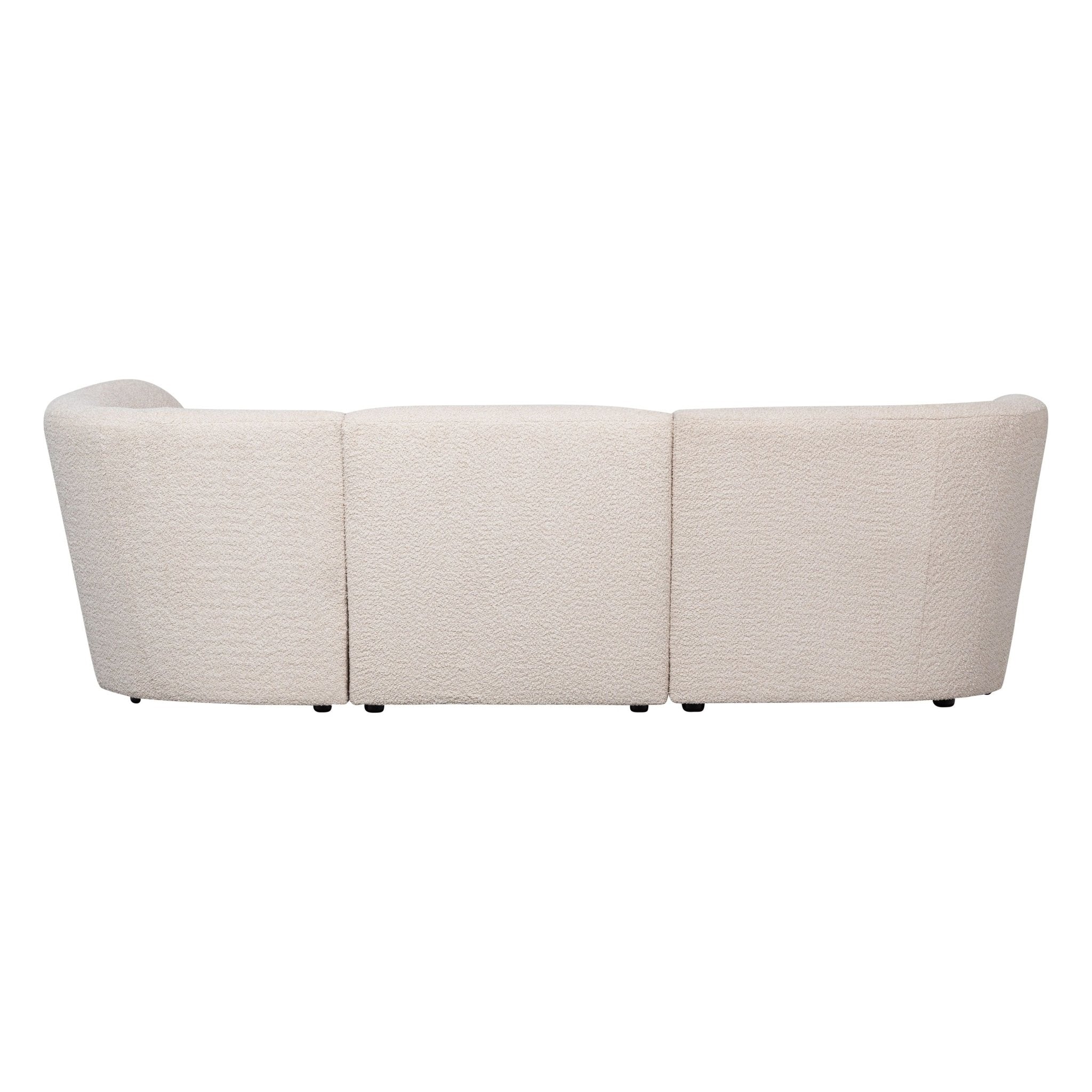 "Coco" 3 vietų užapvalinta sofa, dešinė pusė, BouclÉ, kreminė - Namų Idėja