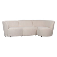 "Coco" 3 vietų užapvalinta sofa, dešinė pusė, BouclÉ, kreminė - Namų Idėja