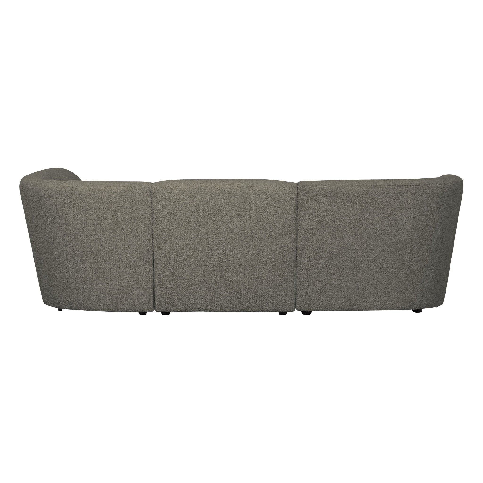 "Coco" 3 vietų užapvalinta sofa, dešinė pusė, BouclÉ, šiltai žalia - Namų Idėja