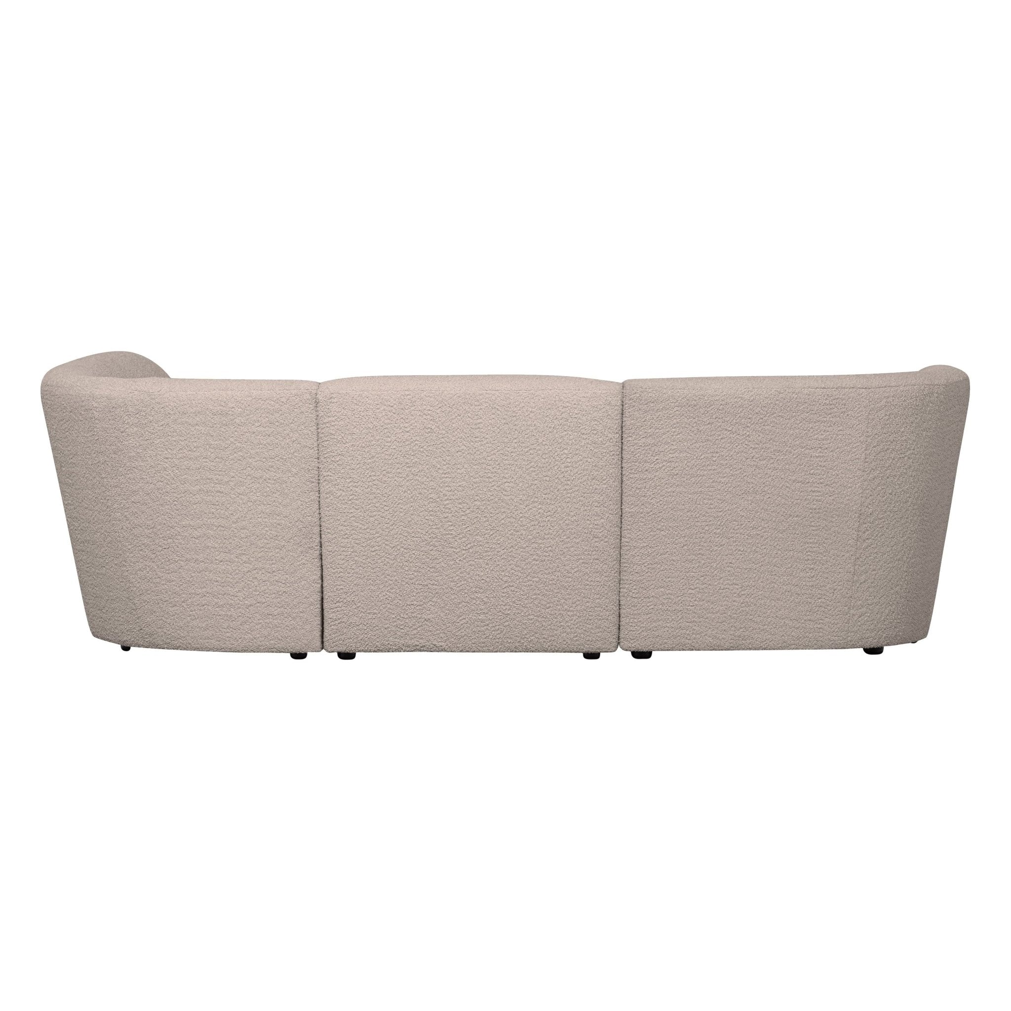 "Coco" 3 vietų užapvalinta sofa, dešinė pusė, BouclÉ, smėlio - Namų Idėja