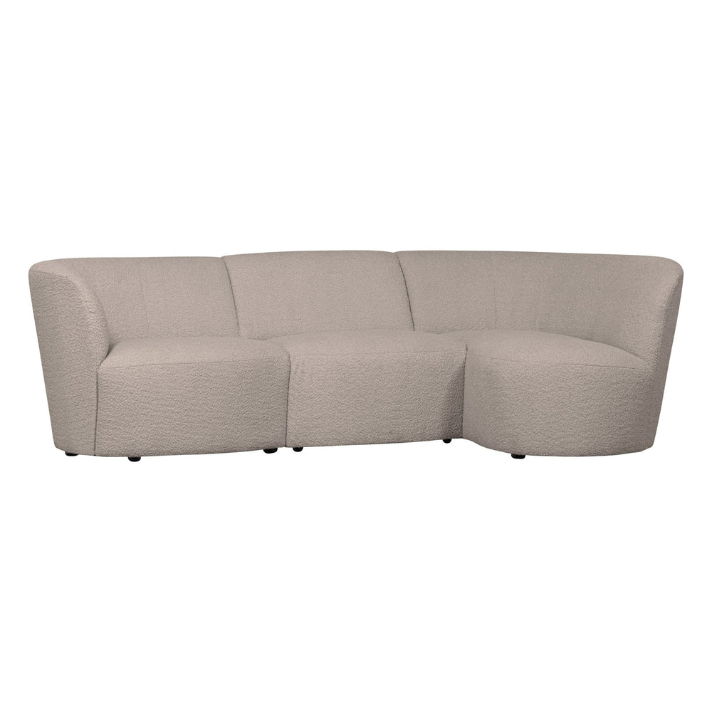 "Coco" 3 vietų užapvalinta sofa, dešinė pusė, BouclÉ, smėlio - Namų Idėja