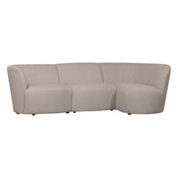 "Coco" 3 vietų užapvalinta sofa, dešinė pusė, BouclÉ, smėlio - Namų Idėja