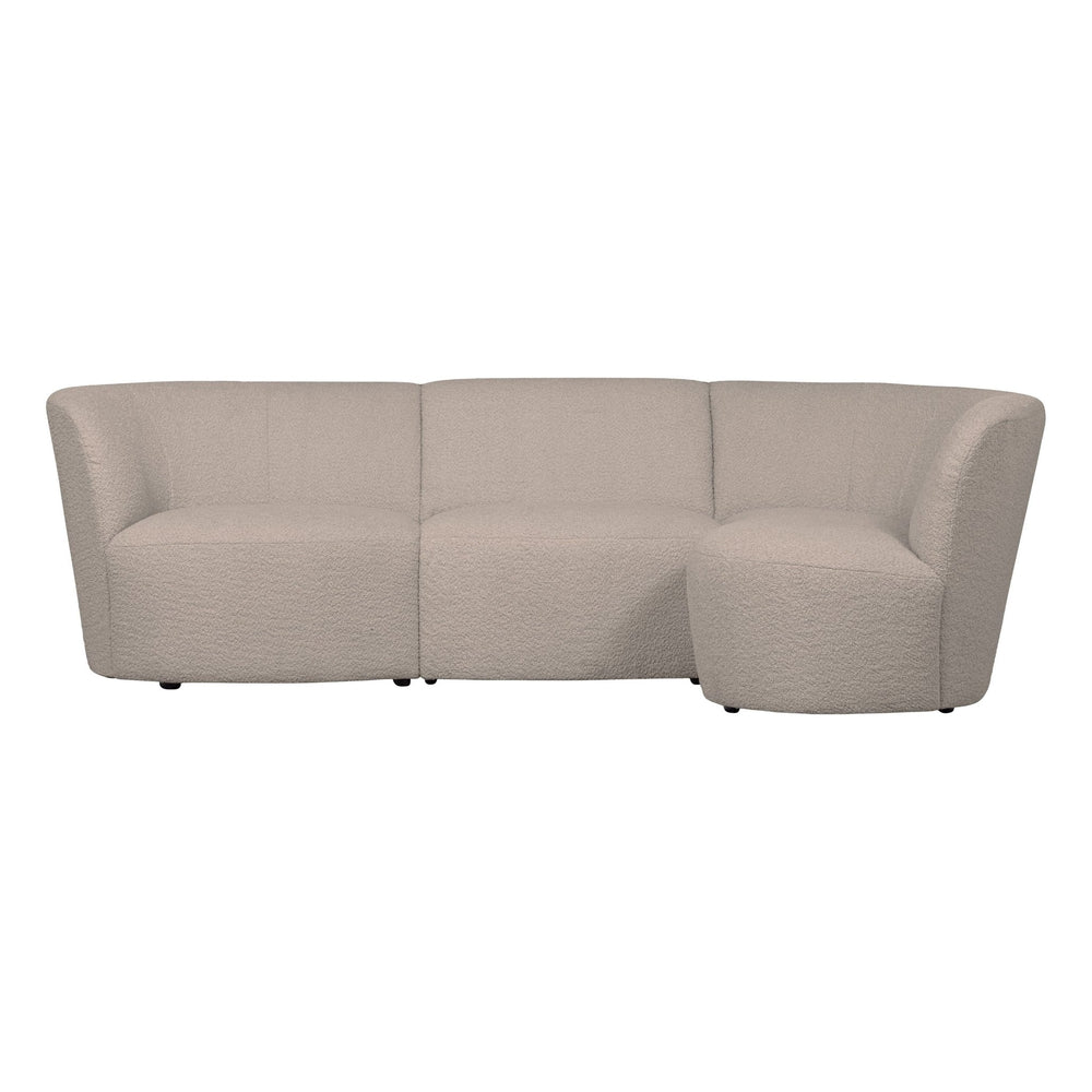 "Coco" 3 vietų užapvalinta sofa, dešinė pusė, BouclÉ, smėlio - Namų Idėja