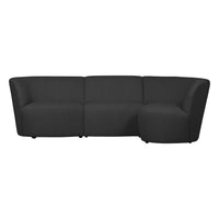 "Coco" 3 vietų užapvalinta sofa, dešinė pusė, BouclÉ, tamsiai pilka - Namų Idėja