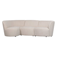 "Coco" 3 vietų užapvalinta sofa, kairė pusė, BouclÉ, kreminė - Namų Idėja