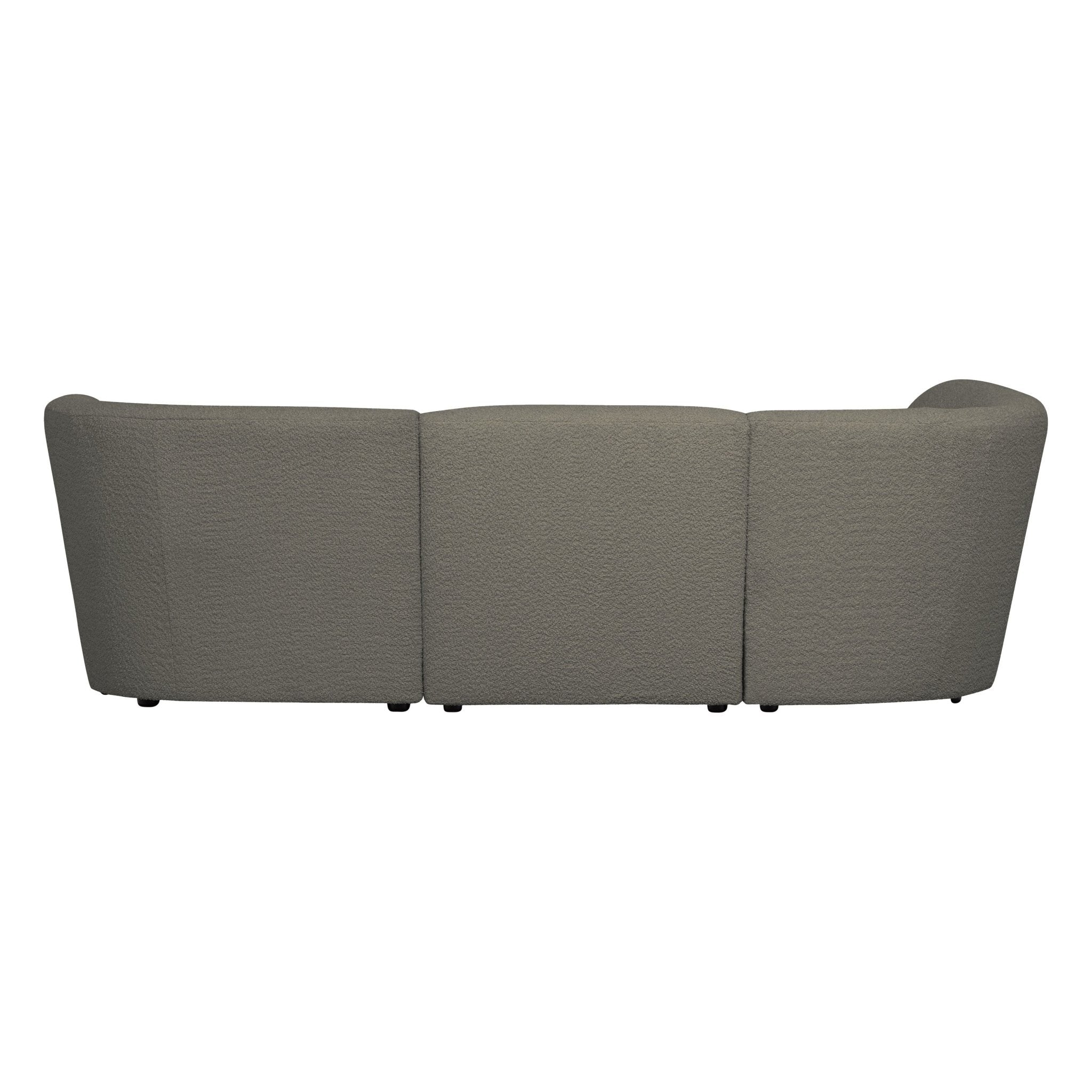"Coco" 3 vietų užapvalinta sofa, kairė pusė, BouclÉ, šiltai žalia - Namų Idėja