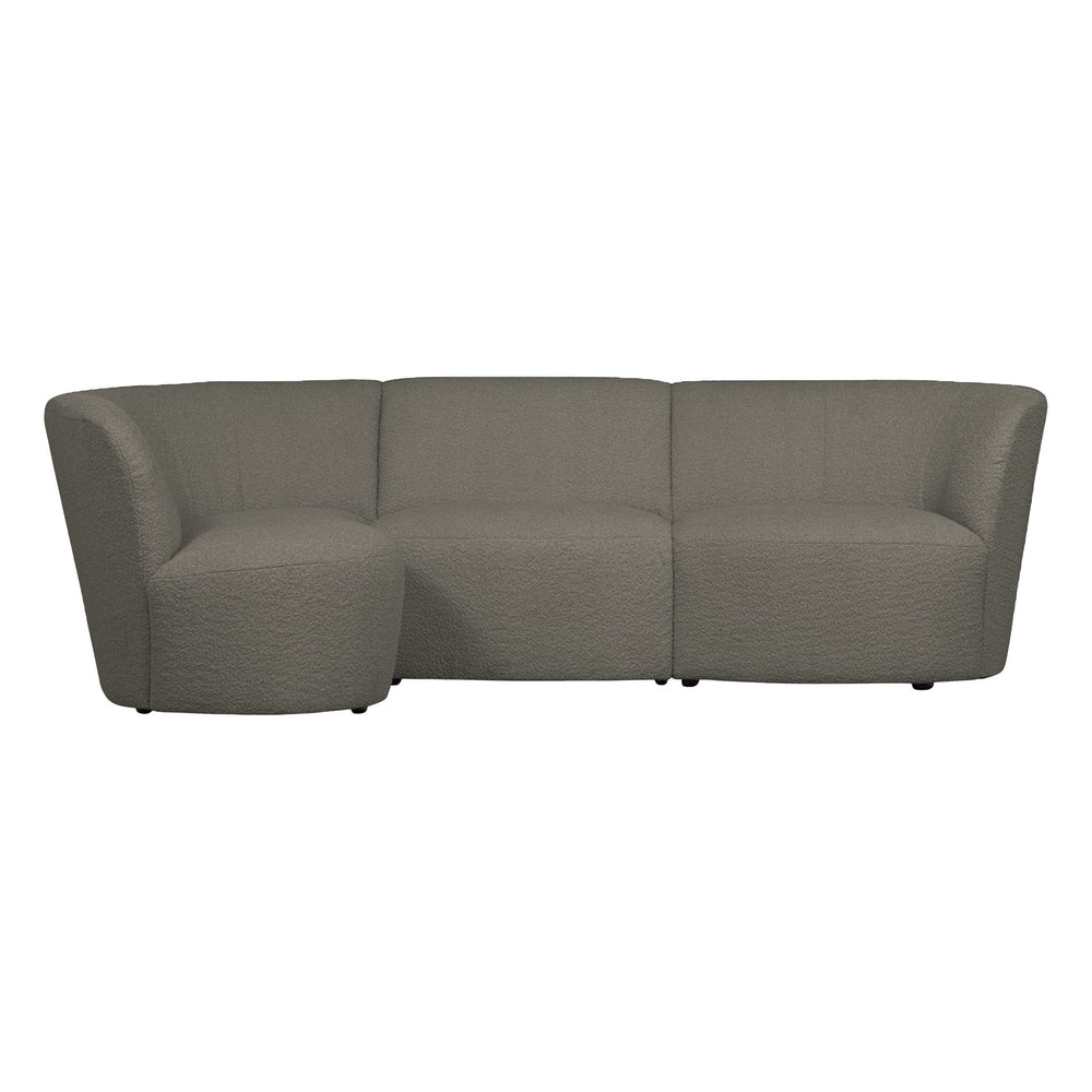 "Coco" 3 vietų užapvalinta sofa, kairė pusė, BouclÉ, šiltai žalia - Namų Idėja