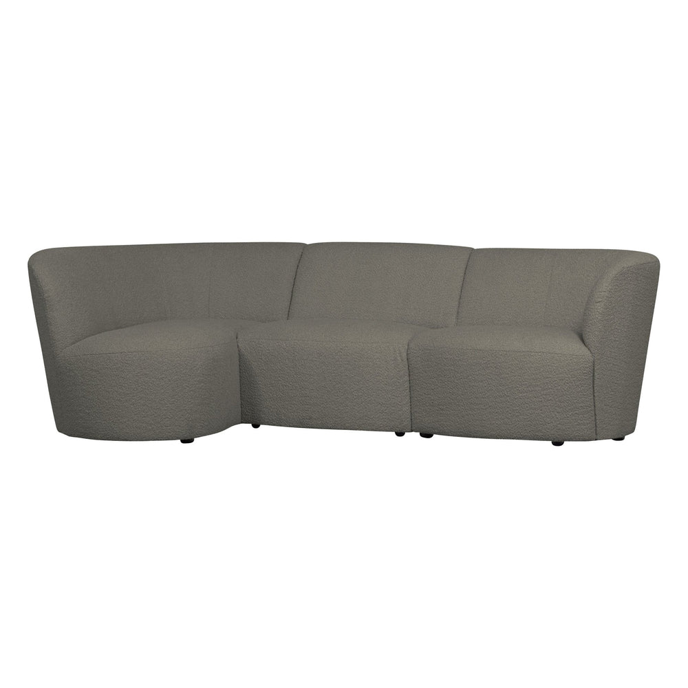 "Coco" 3 vietų užapvalinta sofa, kairė pusė, BouclÉ, šiltai žalia - Namų Idėja