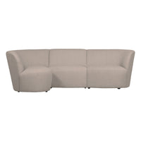 "Coco" 3 vietų užapvalinta sofa, kairė pusė, BouclÉ, smėlio - Namų Idėja