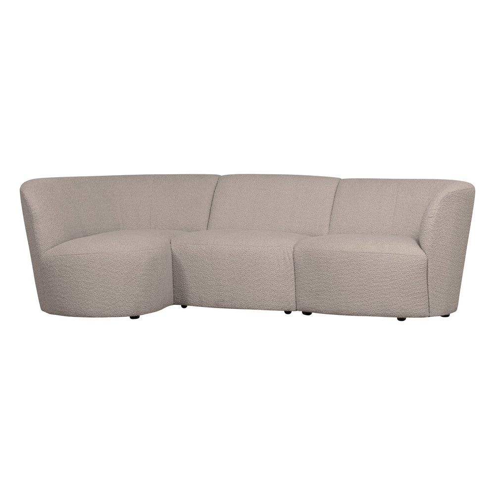 "Coco" 3 vietų užapvalinta sofa, kairė pusė, BouclÉ, smėlio - Namų Idėja
