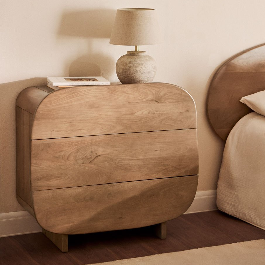 Komoda CENEINO su 3 stalčiais, mango mediena