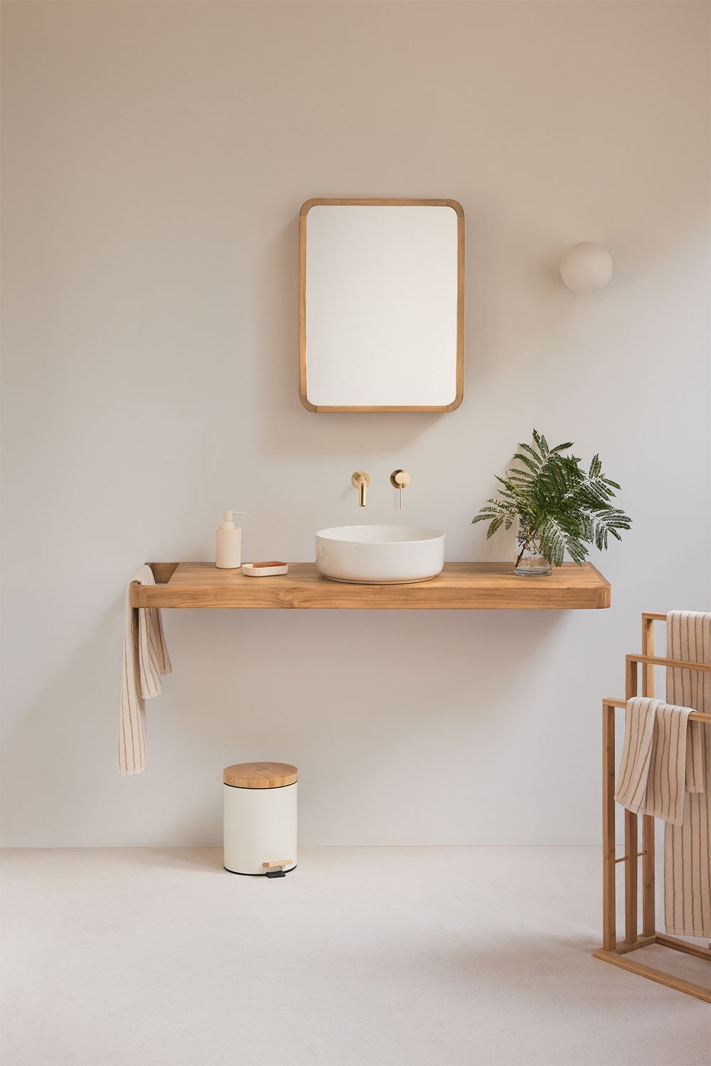 Vonios baldų komplektas ZIVIORO 130x45 cm, tikmedis