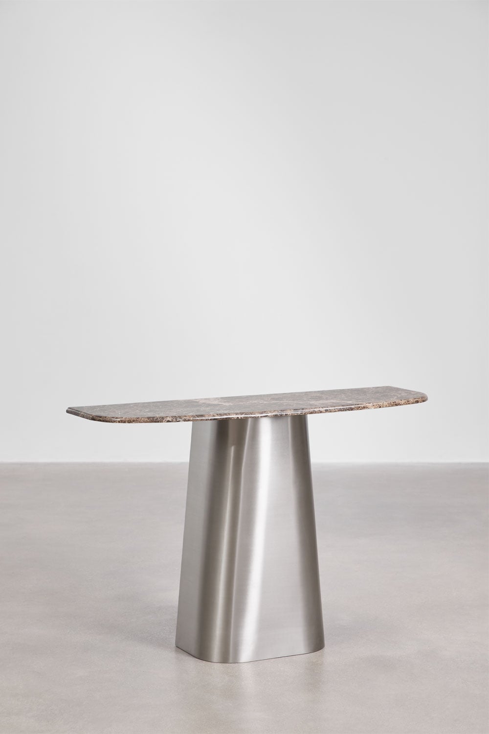 Prieškambario konsolė MIREIRO, rudas marmuras, 120 cm