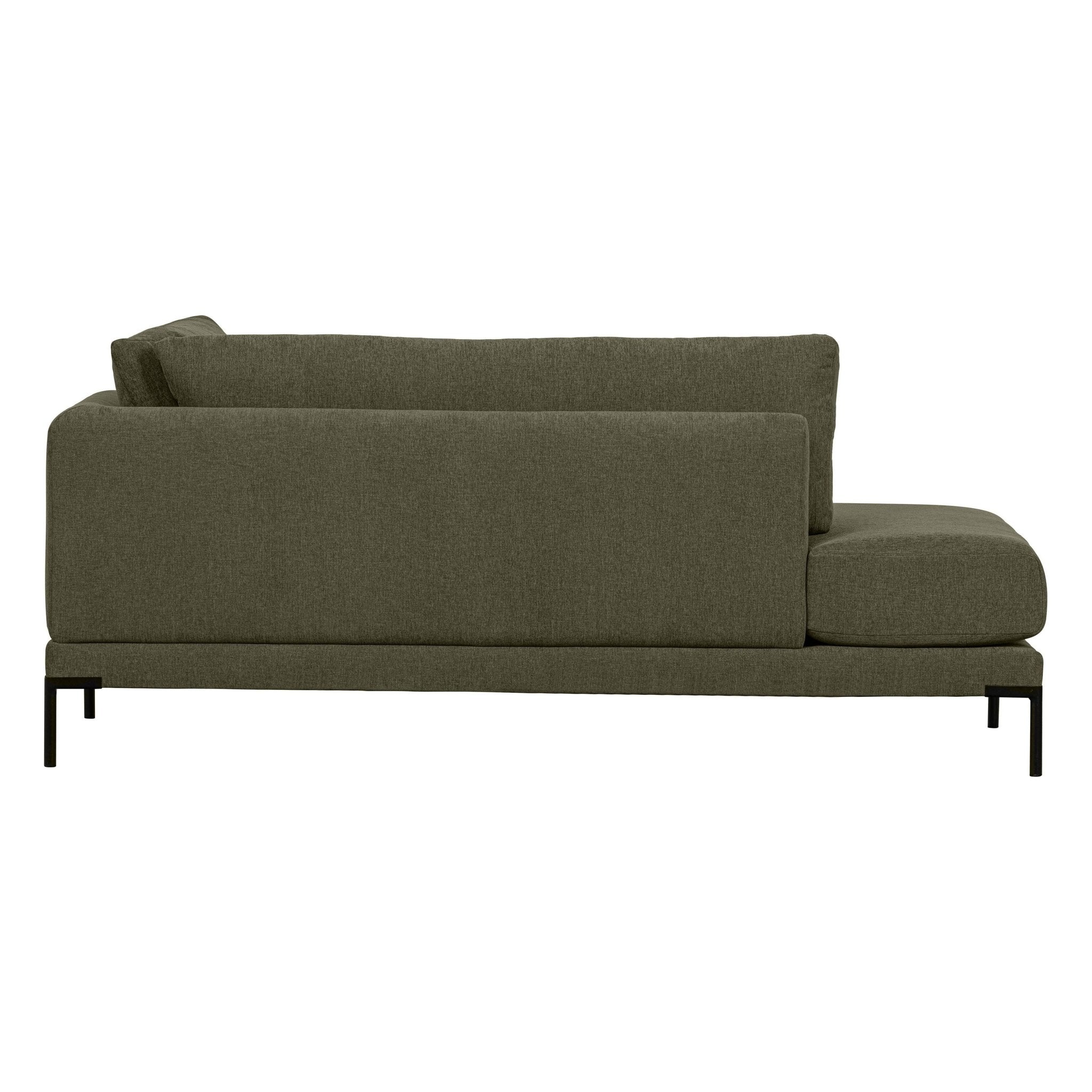 "Couple" dešinės pusės kampinė sofa, šiltai žalia - Namų Idėja