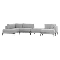 "Couple" dešinės pusės kampinė sofa, šviesiai pilka - Namų Idėja