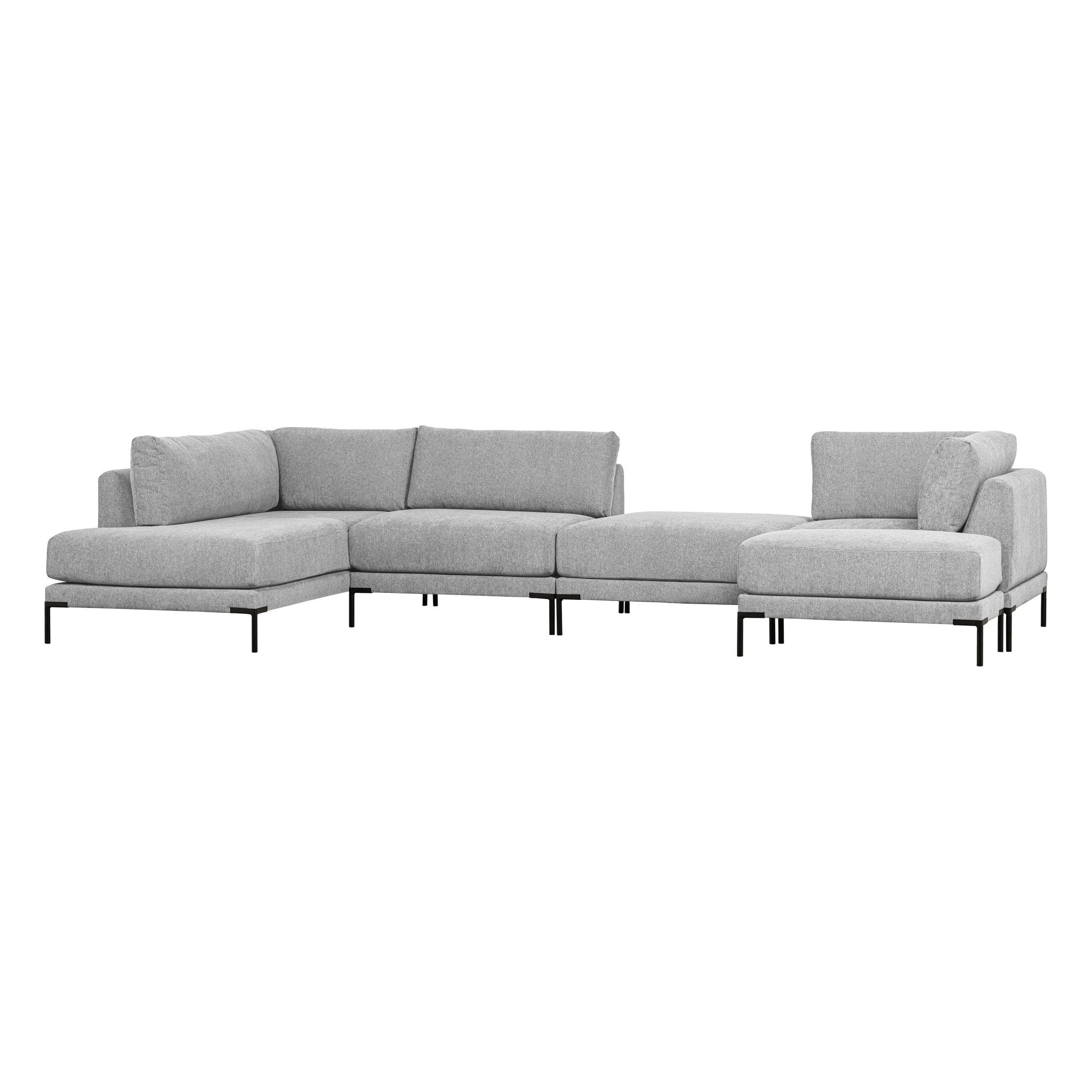 "Couple" dešinės pusės kampinė sofa, šviesiai pilka - Namų Idėja