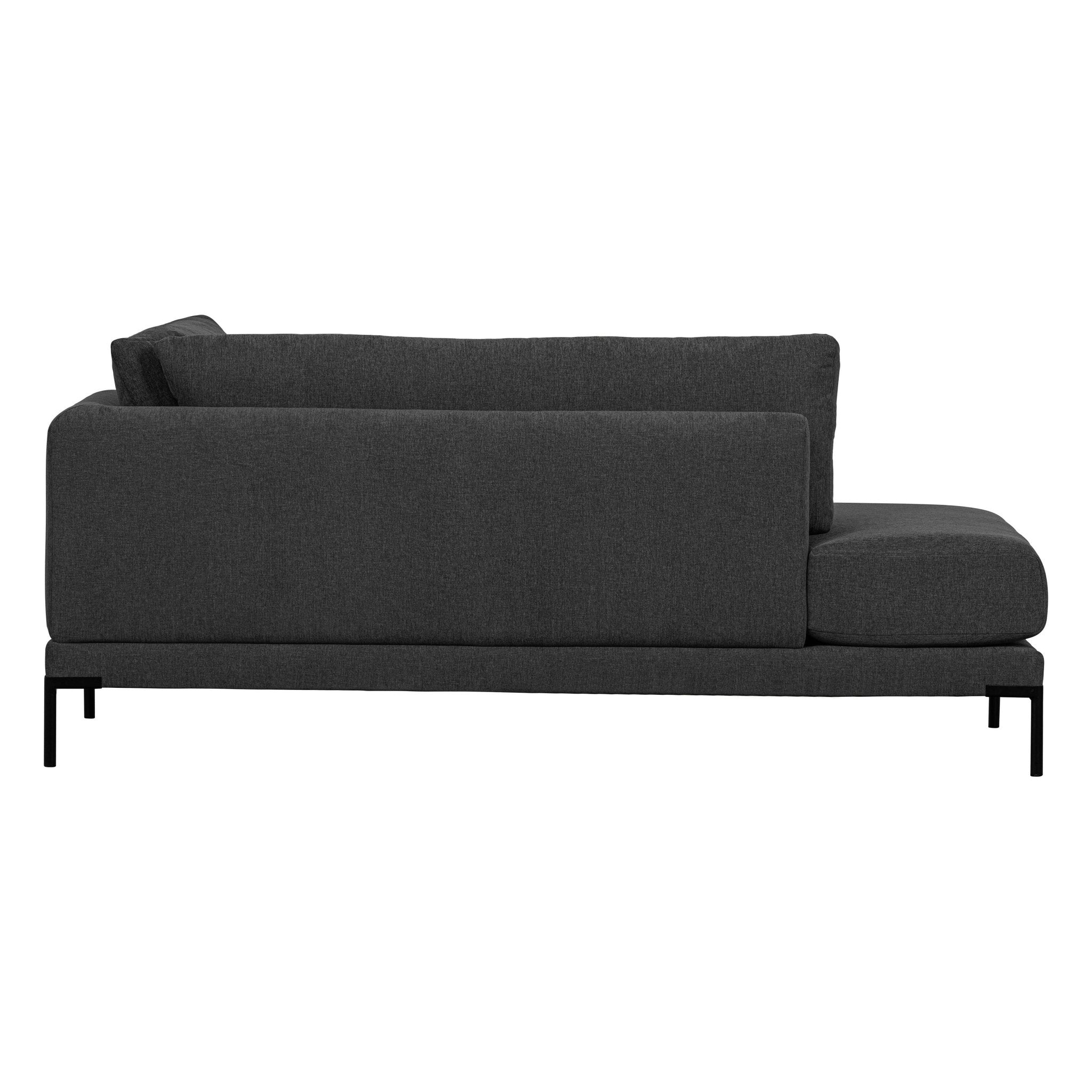 "Couple" dešinės pusės kampinė sofa, tamsiai pilka - Namų Idėja