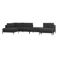 "Couple" dešinės pusės kampinė sofa, tamsiai pilka - Namų Idėja
