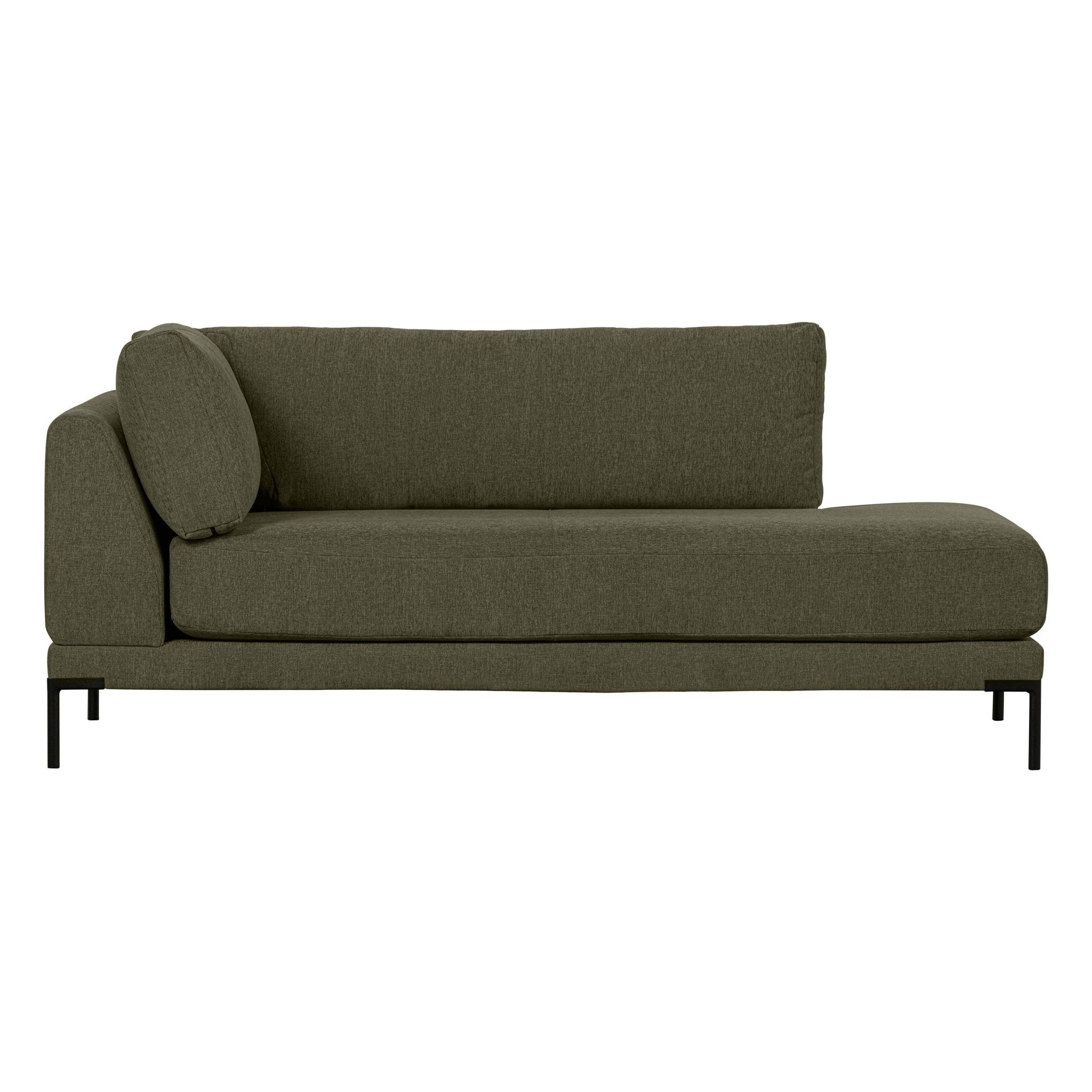 "Couple" kairės pusės kampinė sofa, šiltai žalia - Namų Idėja