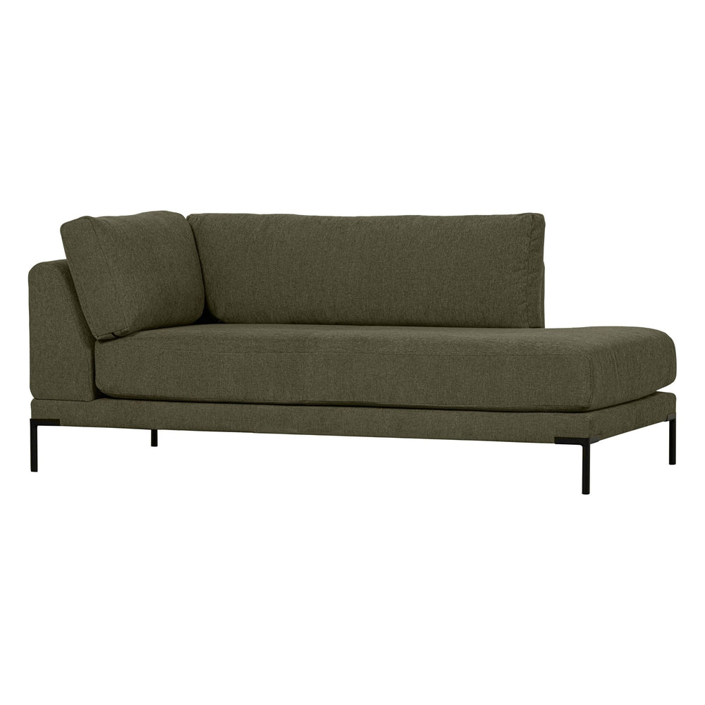 "Couple" kairės pusės kampinė sofa, šiltai žalia - Namų Idėja